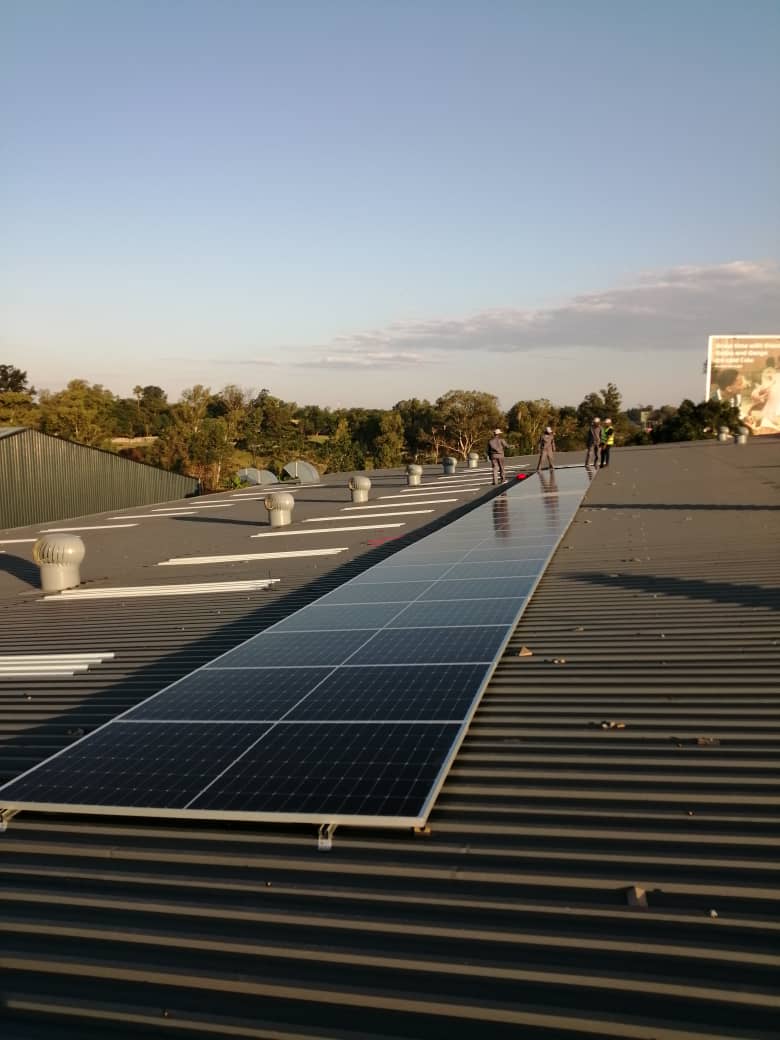 GLUCO industrial rooftop solar installation Zimbabwe commercial